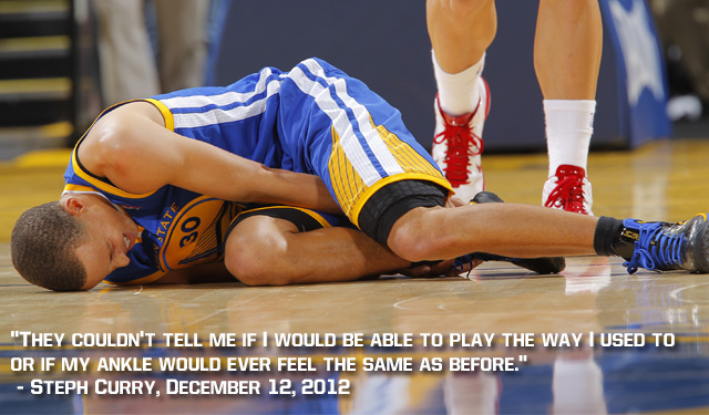 There was real concern over Curry's long-term ankle health. (Getty)