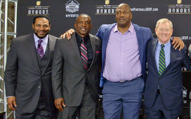 Jerome Bettis, Tim Brown, Charles Haley and Bill Polian are among the Class of 2015 Hall of Fame inductees.   (USATSI)