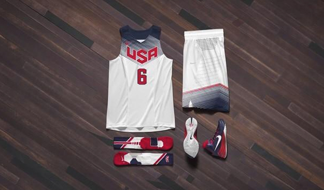 These are the home kits for USA Basketball.