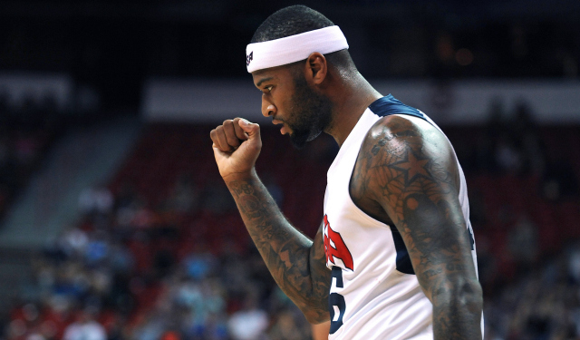 Coach K is pleased with DeMarcus Cousins on Team USA.  (USATSI)