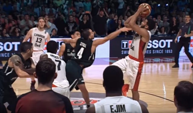 Cory Joseph gets his Dirk on.  (FIBA)