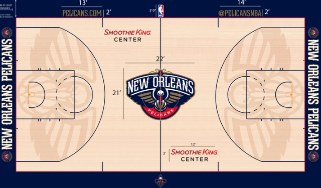 New Orleans Pelicans Official NBA Court Framed Plaque