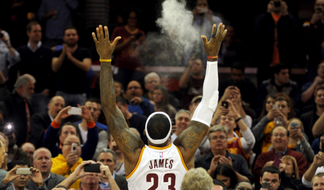 lebron james chalk toss cavs