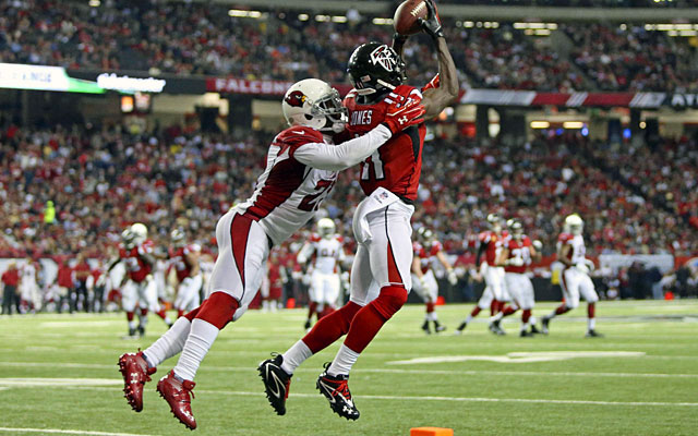 Julio Jones made 10 catches for 189 yards while being covered by Patrick Peterson. (USATSI)