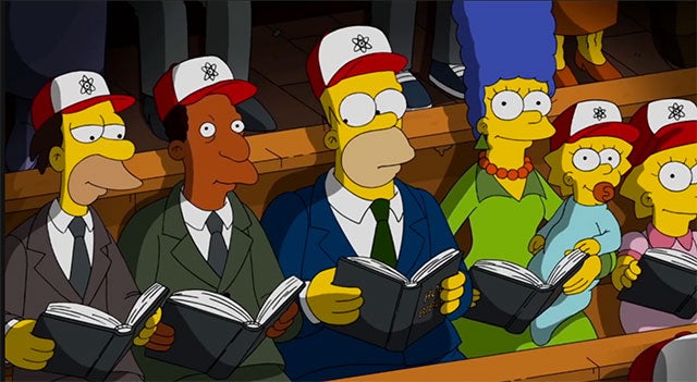 Simpsons in church