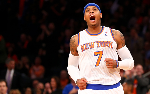 Melo could be jogging out of the Big Apple soon. (USATSI)