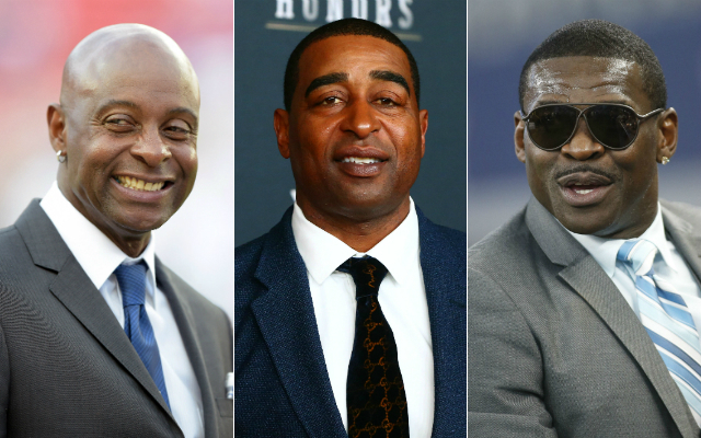 Jerry Rice (l.), Cris Carter (m.) and Michael Irvin were part of the Year of the Receiver. (USATSI)