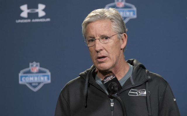 Will Pete Carroll be scouting the media combine? (USATSI)
