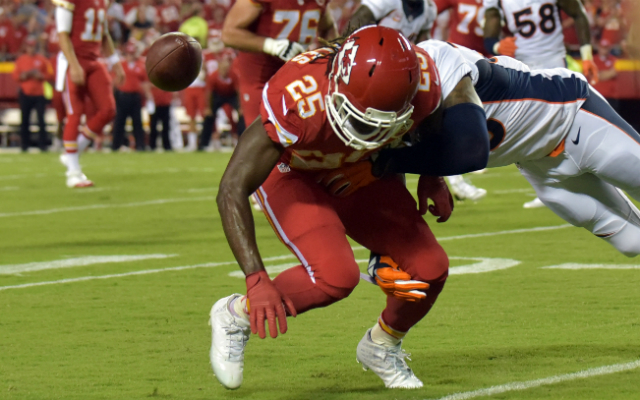 Jamaal Charles has had issues with ball security. (USATSI)