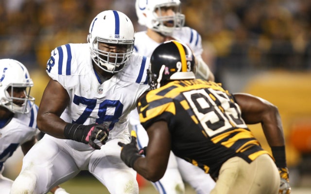 Gosder Cherilus goes down as a high-priced bust. (USATSI)