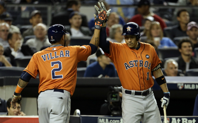 Jonathan Villar (left) and Carlos Correa helped get the Astros a road win Tuesday. (USATSI)