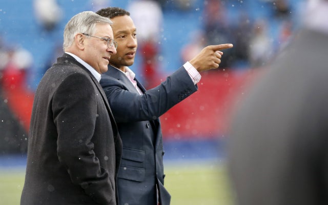 Doug Whaley (r.) could fail to earn support from Terry Pegula to make changes. (USATSI)