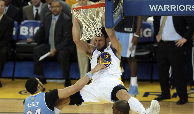 Are we going to see a lot more of Bogut dunking on opponents? (USATSI)