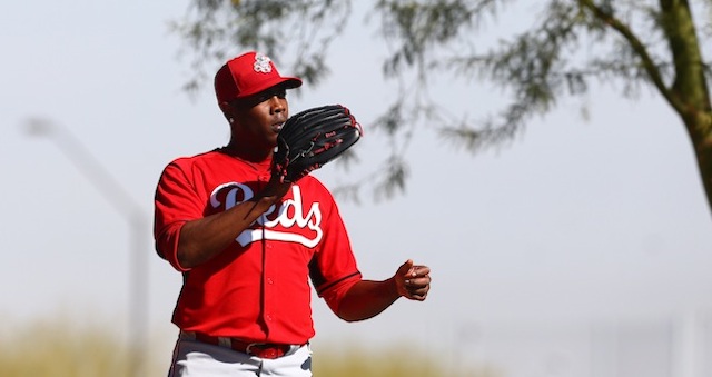 Aroldis Chapman Struck in the Face by Line Drive