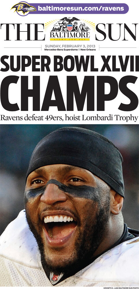 Super Bowl XLVII: The Baltimore Sun's front page 