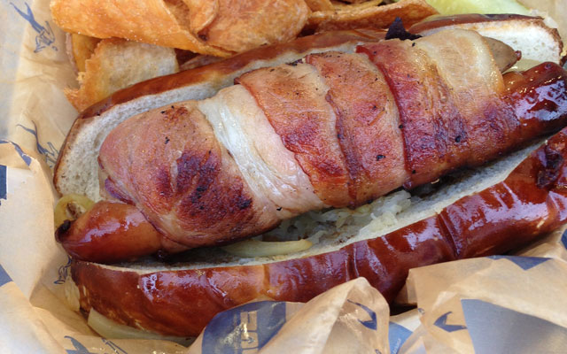 The Boomstick -- baseball's largest hot dog!