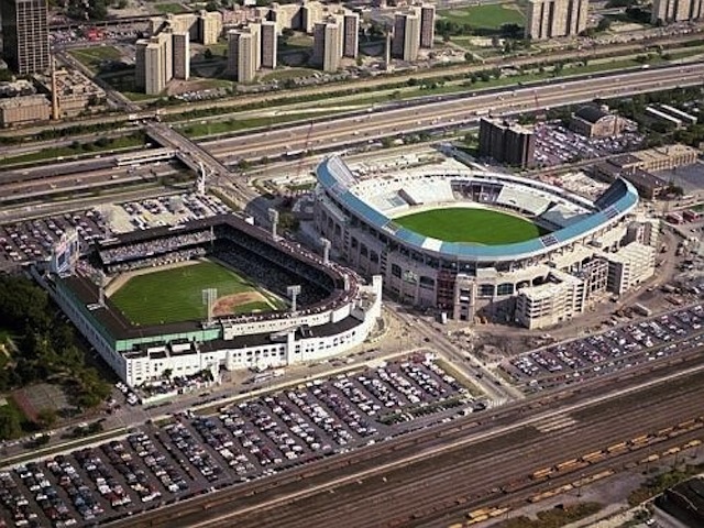 PHOTO: US Cellular Field, possibly about to kill and eat Comiskey Park 