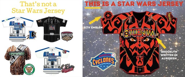 PHOTO: Brooklyn Cyclones step up 'Star Wars' jersey promo 