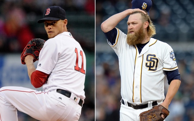 Clay Buchholz (l.) and Andrew Cashner are two of the best starters set to become free agents this winter.