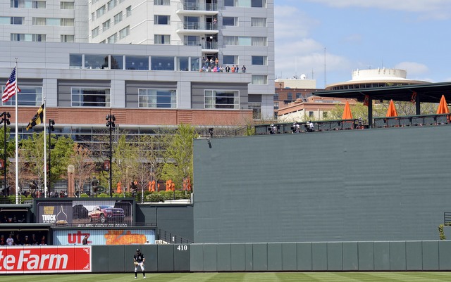 Fans could get a good view from the balconies of the hotel across the street.