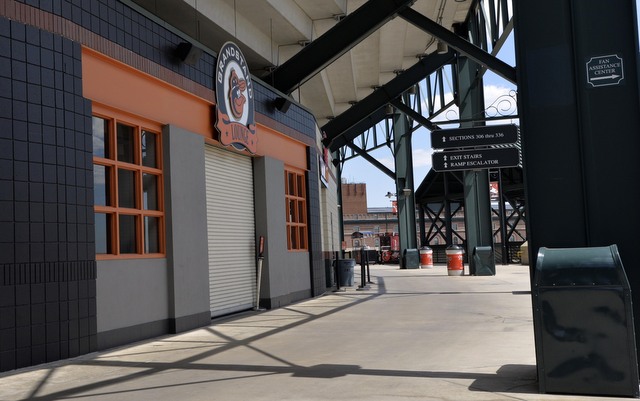 The concourses were empty and the concessions stands were shut down.