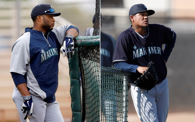 Seattle Mariners, from left, Taijuan Walker, James Paxton, Charlie