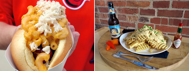 The Mac'N'Cheese Crab Dog/Crab Waffle Fries