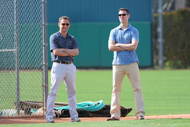 If Jed Hoyer (left) and Theo Epstein don’t get it done in Chicago, will it be because of curses and whatnot? Don’t be silly. (USATSI)