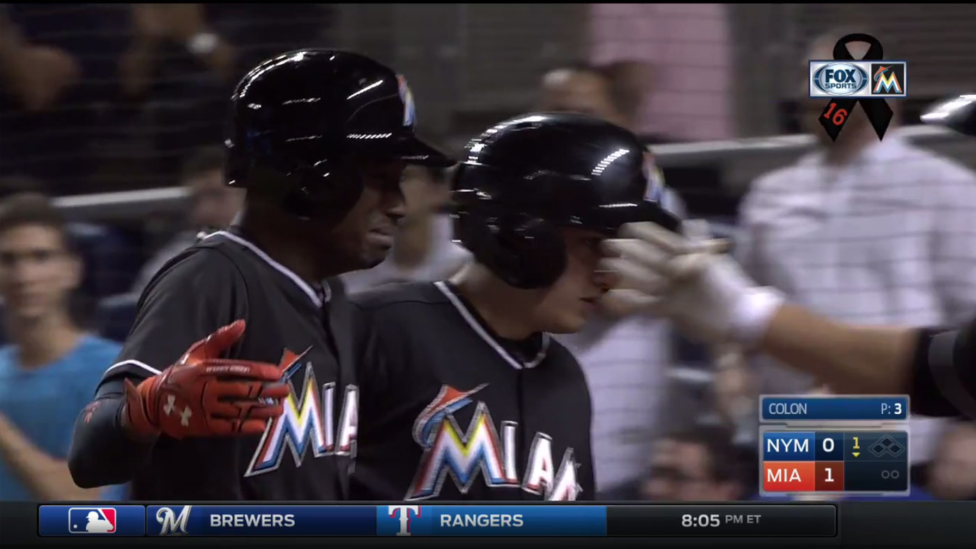 Dee Gordon hits home run after tribute to Jose Fernandez (Video)