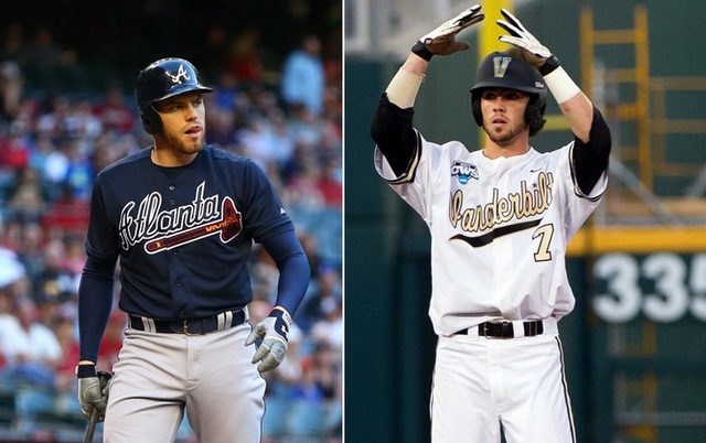Freddie Freeman (l.) and shortstop prospect Dansby Swanson are the key pieces of the Braves' rebuild.