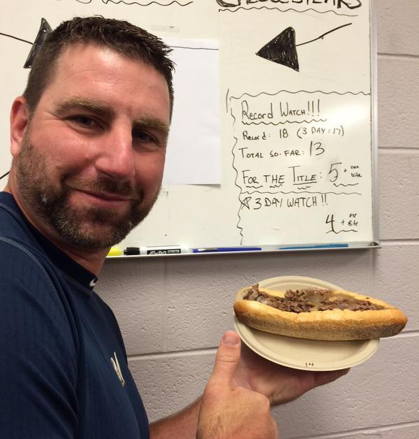 Marcus Hanel now owns the Citizens Bank Park cheesesteak record