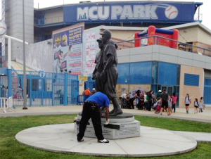 Jackie Robinson statue defaced with swastikas, racial slurs - NBC Sports