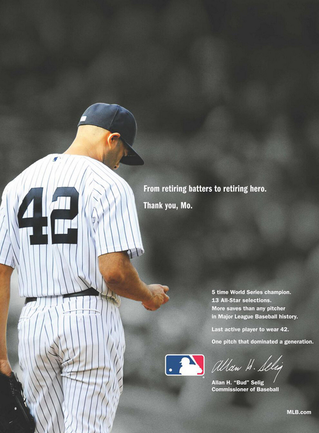 PHOTO: MLB honors Mariano Rivera with full-page ad 