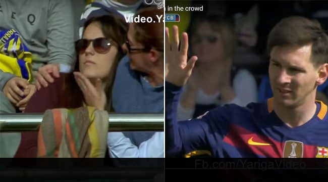 Messi hits fan