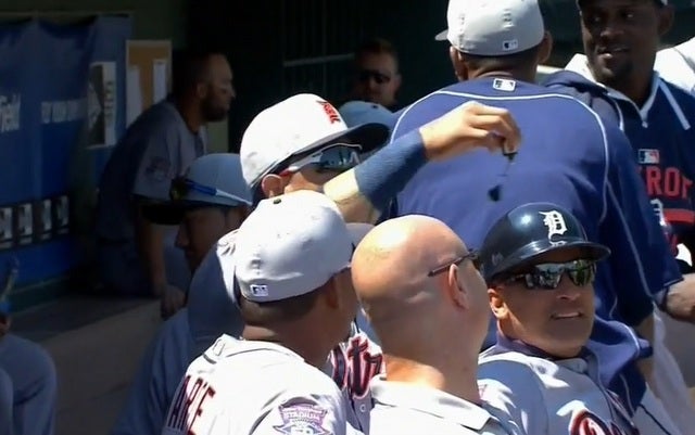 Miguel Cabrera had some fun with the Phillie Phanatic on Sunday.