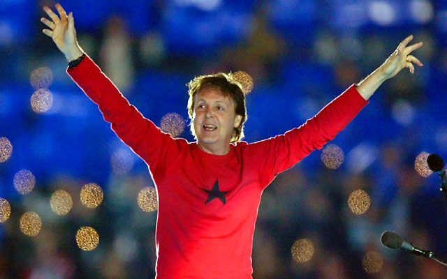 Paul McCartney performs during the Half Time Show of Super Bowl