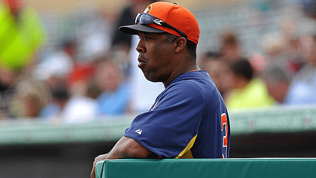  Bench coach Eduardo Perez is responsible for designing and implementing the Astros’ shifts.(Getty Images)