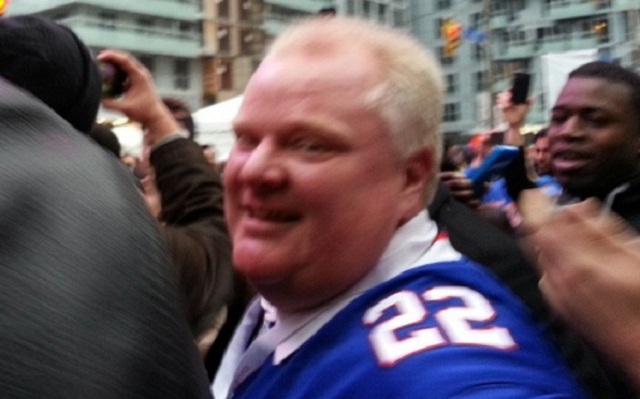 Toronto Mayor Rob Ford rocks a Fred Jackson jersey. 
