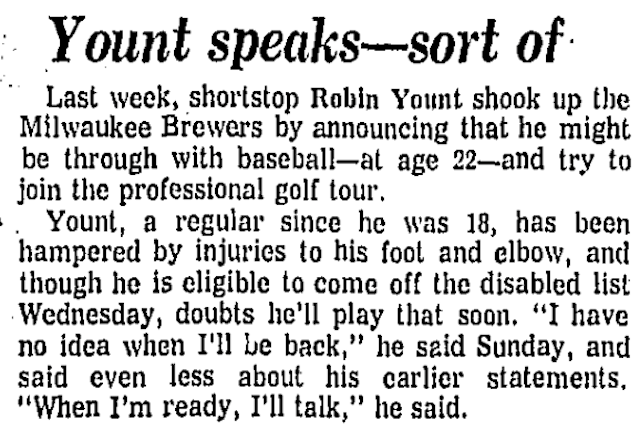 When Robin Yount Almost Quit - Shepherd Express