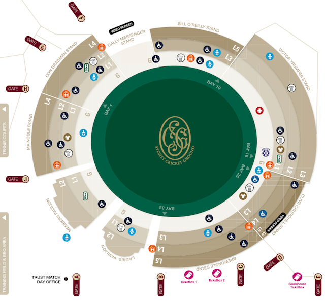 Scg Seating Map Rows Photos: Sydney Cricket Ground Gets Ready For Dodgers, D-Backs -  Cbssports.com