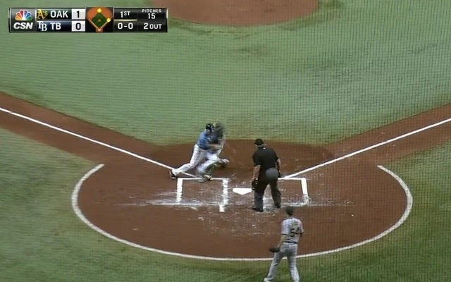 Steven Souza ran over Stephen Vogt on Sunday.