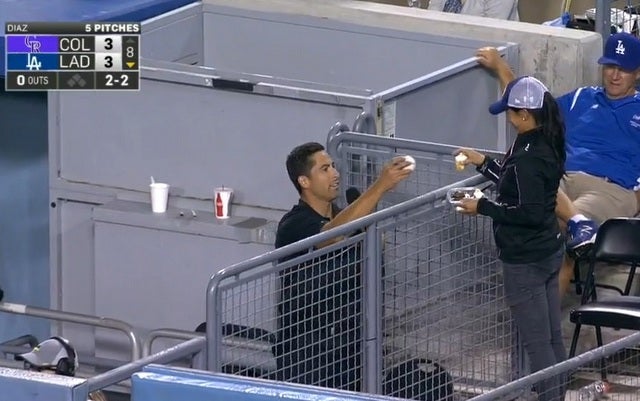 Ryan Spilborghs traded a foul ball for a cupcake.