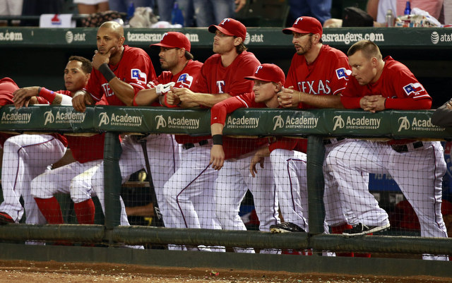 Joe Nathan and A. J. Pierzynski with the 2013 Rangers -- from