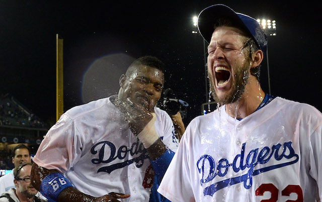 Puig and Kershaw in, one assumes, better days. 