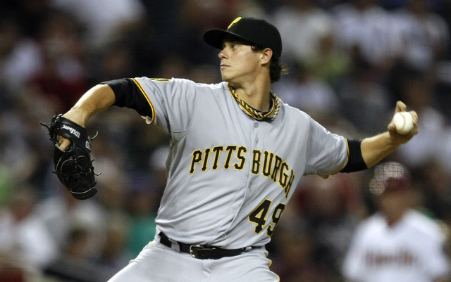 Pittsburgh Pirates pitcher Jeff Locke tunes out the noise while he