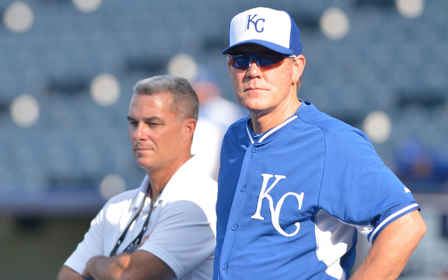 The Royals have signed Ned Yost (r.) and Dayton Moore to contract extensions.