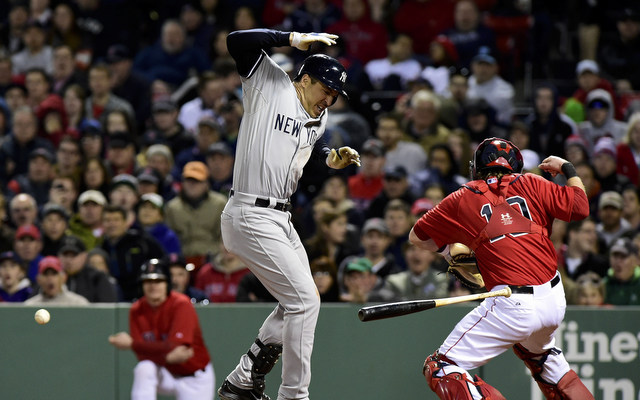 Mark Teixeira and Ryan Hanigan were both hit by the same pitch.