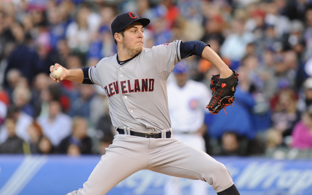Trevor Bauer and the Indians lost ground to the Tigers on Monday.