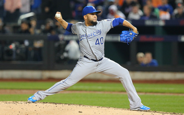 Kelvin Herrera threw three scoreless innings in Game 5.