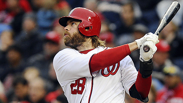 Entering Tuesday’s play, Jayson Werth's batting average was the same as his on-base percentage. (Getty Images)